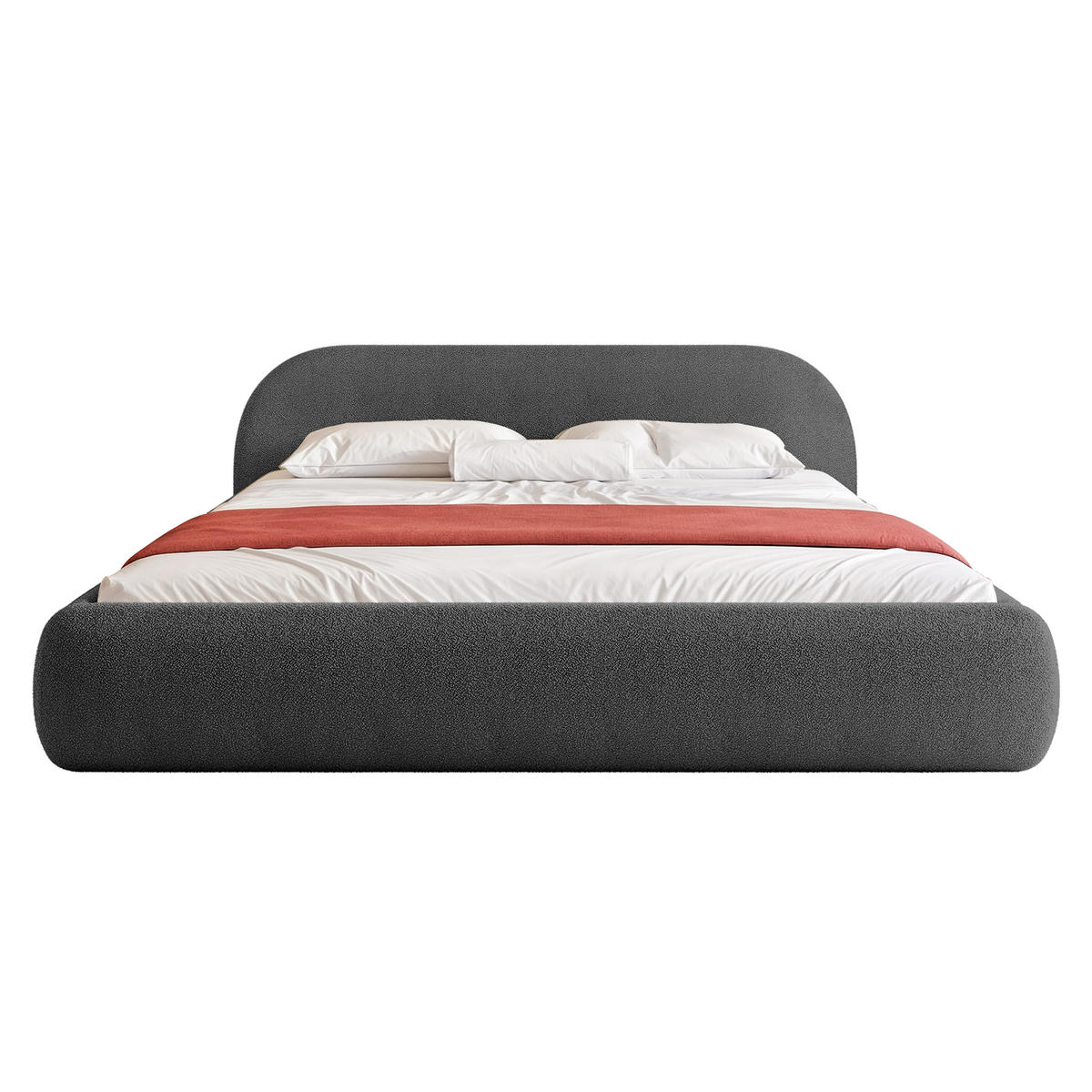 POLSTERBETT Dmar 200x200 cm, Graphit - Schwarz, Textil (200/200cm) - Fedve