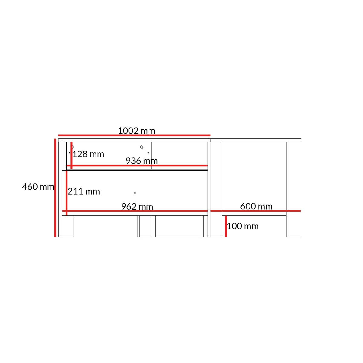 COUCHTISCH Ethan 100 x 60 Eiche Cremona (rechteckig) - Eichefarben/Schwarz, Holzwerkstoff/Metall (60/100/46cm) - mzm24