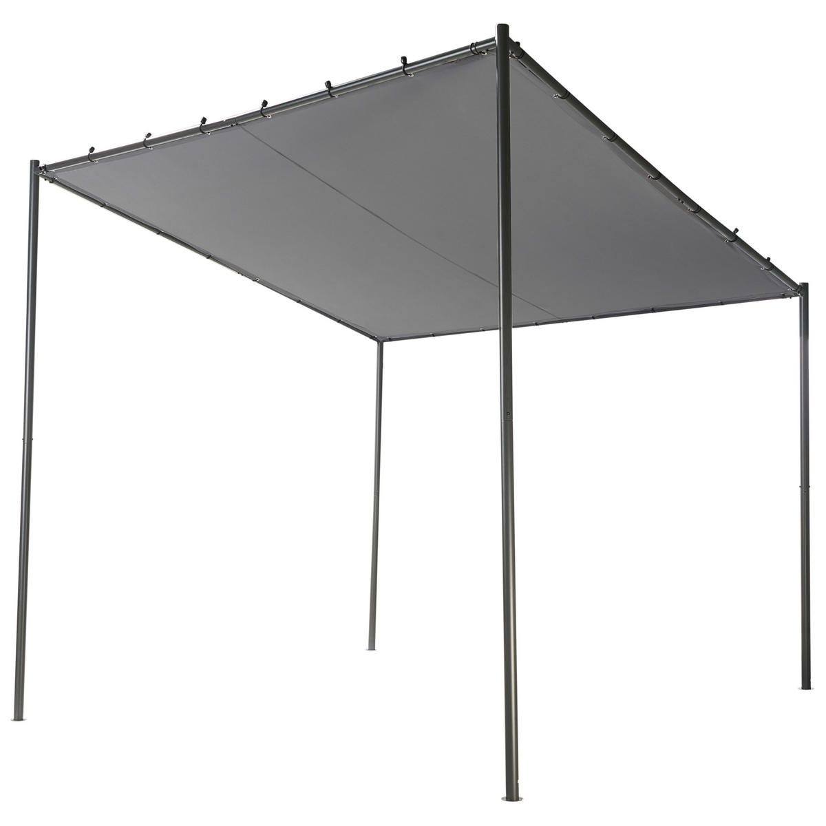 GARTEN-PERGOLA Grau Vimino - Grau, Textil (282/282/294cm) - Beliani