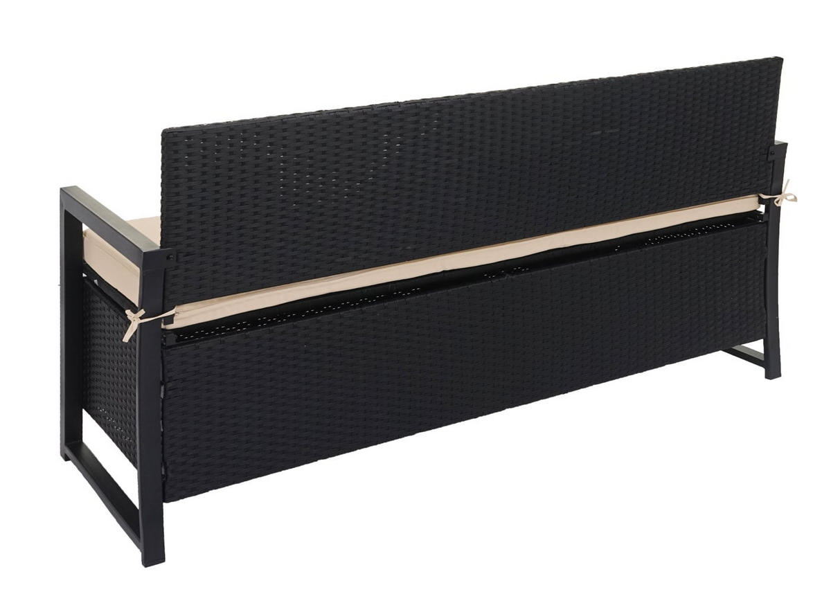 SITZBANK 3er 87x164x57cm Anthrazit/Beige - Anthrazit, Metall (164/87/57cm) - PROREGAL