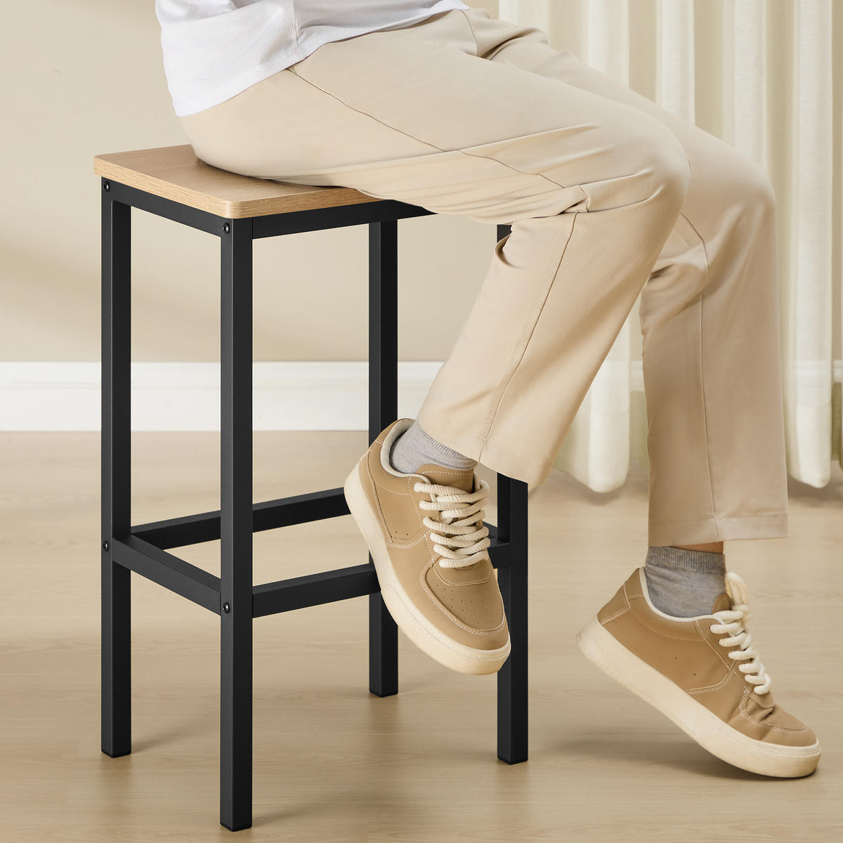 BARHOCKER 2-er Set LBC065B11 Sitz in Sonoma - Sonoma Eiche, Holzwerkstoff (40/65/30cm) - Valora