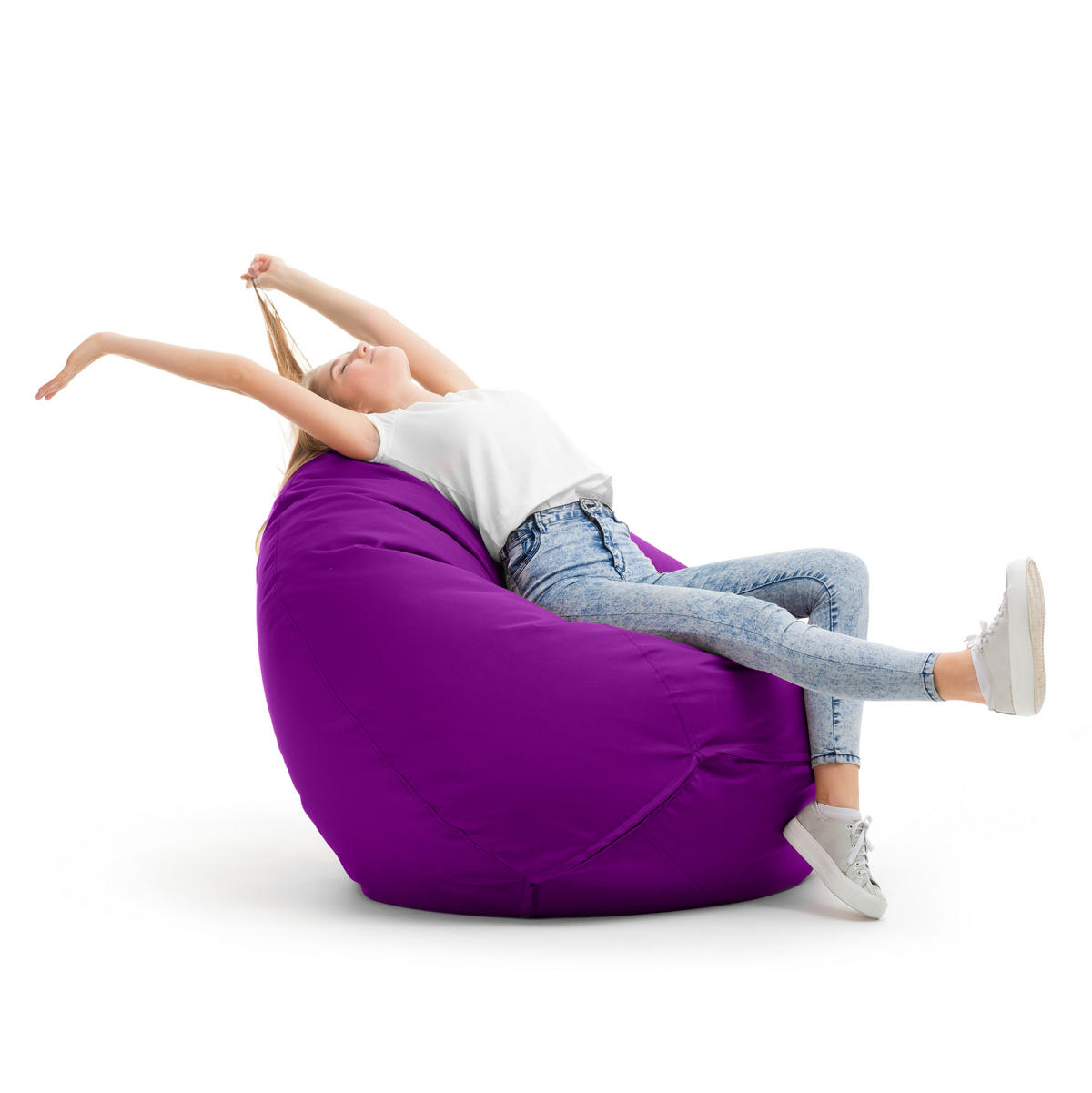 BRUNI Classico Sitzsack - Indoor- und Outdoor-Bean Bag, in Deutschland gefertigt - Violett, Kunststoff/Textil (90/90/90cm) - Bruni