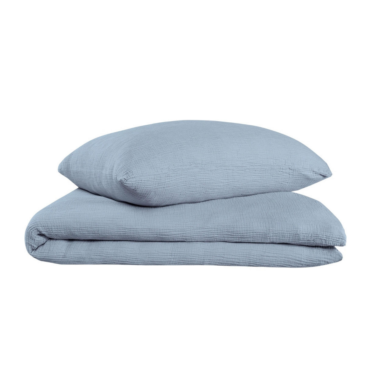 BETTWÄSCHESET Sally - Musselin - 2-teilig -135x200cm - Helblau - Hellblau, Textil (135/200cm)