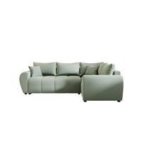 ECKSOFA MOLISA L PLUS Cosmic 16 Rechts mit Schlaffunktion - Hellgrün, Textil (235/175cm) - Bedante
