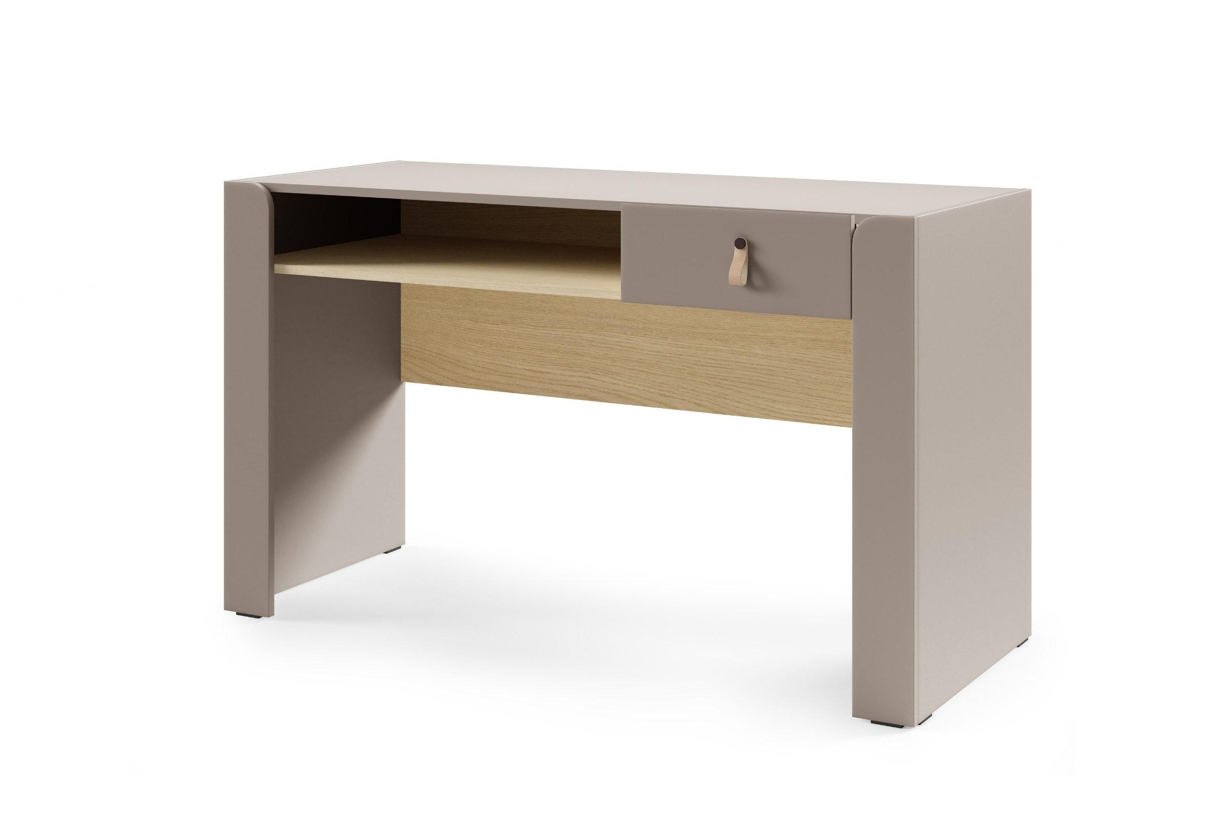 KINDERSCHREIBTISCH SOVI 16 120 / 76 / 52 cm in Porcini / Eiche Mavelie - Greige/Eichefarben, Holzwerkstoff (120/76/52cm) - Deine Möbel 24