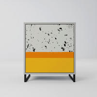 SIDEBOARD DYED BY ORANGE, Grau, 57,5x42x67,5 cm, Schwarze Metall-Rahmenfüße - Multicolor/Schwarz, Holzwerkstoff/Metall (57.5/67.5/42cm) - SpaceRebels