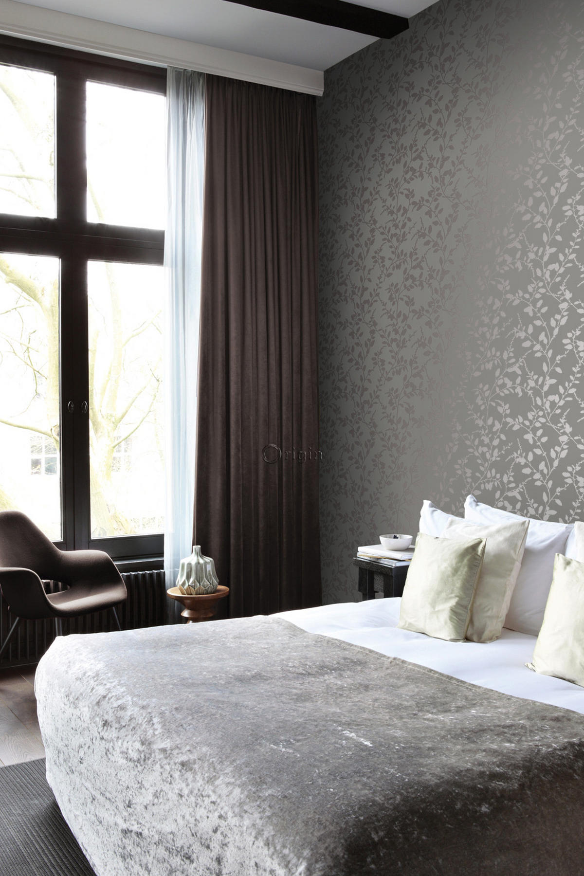 TAPETE Blätter 53 cm x 10.05 m - Braun, Papier (53/1000cm) - Origin Wallcoverings
