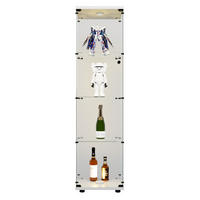 GLASVITRINE Stand LED 4 Böden Weiß - Weiß, Glas (14.3/64.7/16.7cm) - SHOPENTRA