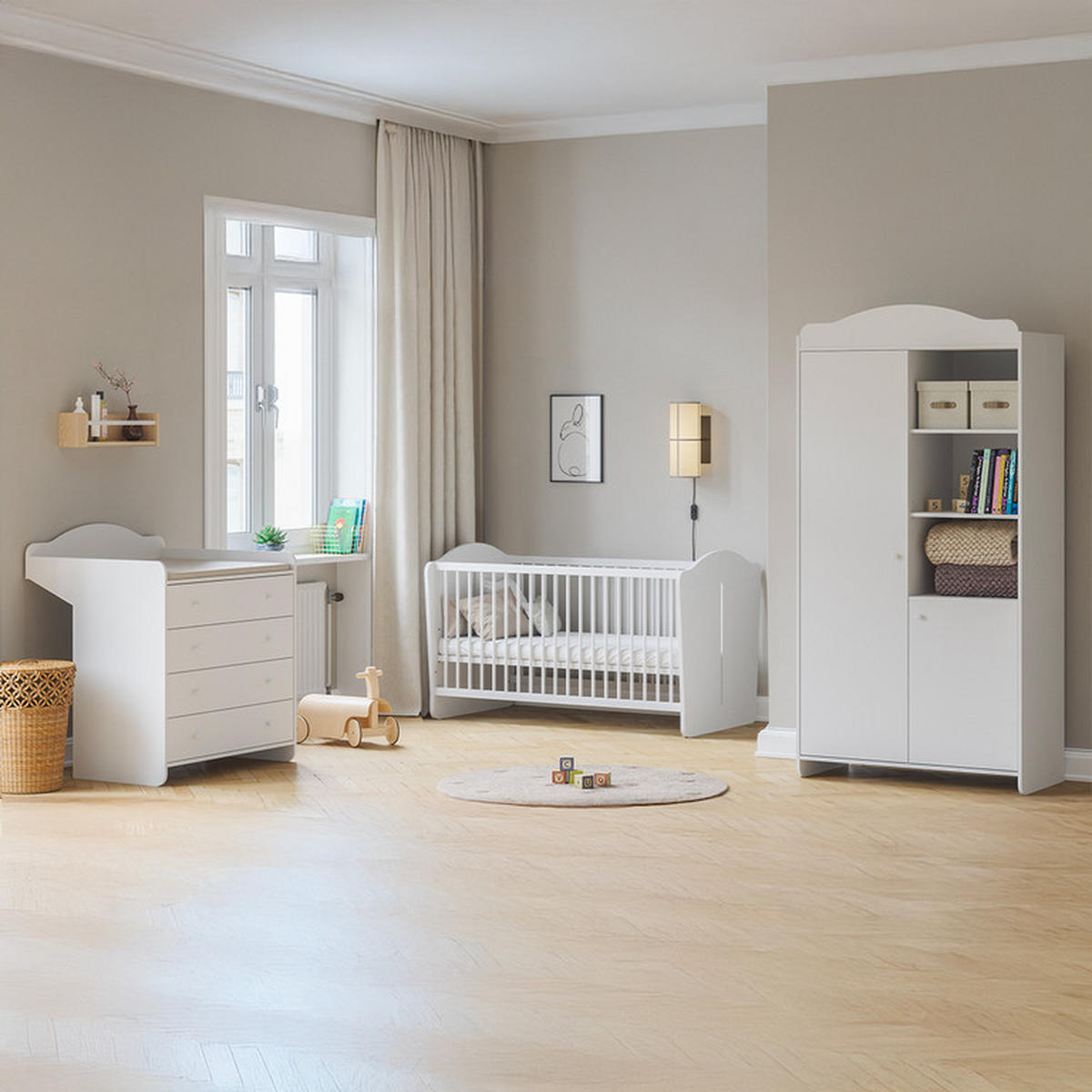 SKŘÍŇ 2DVEŘOVÁ Megeve Bílá - bílá, kompozitní dřevo (100/199/50.1cm) - Petits-meubles