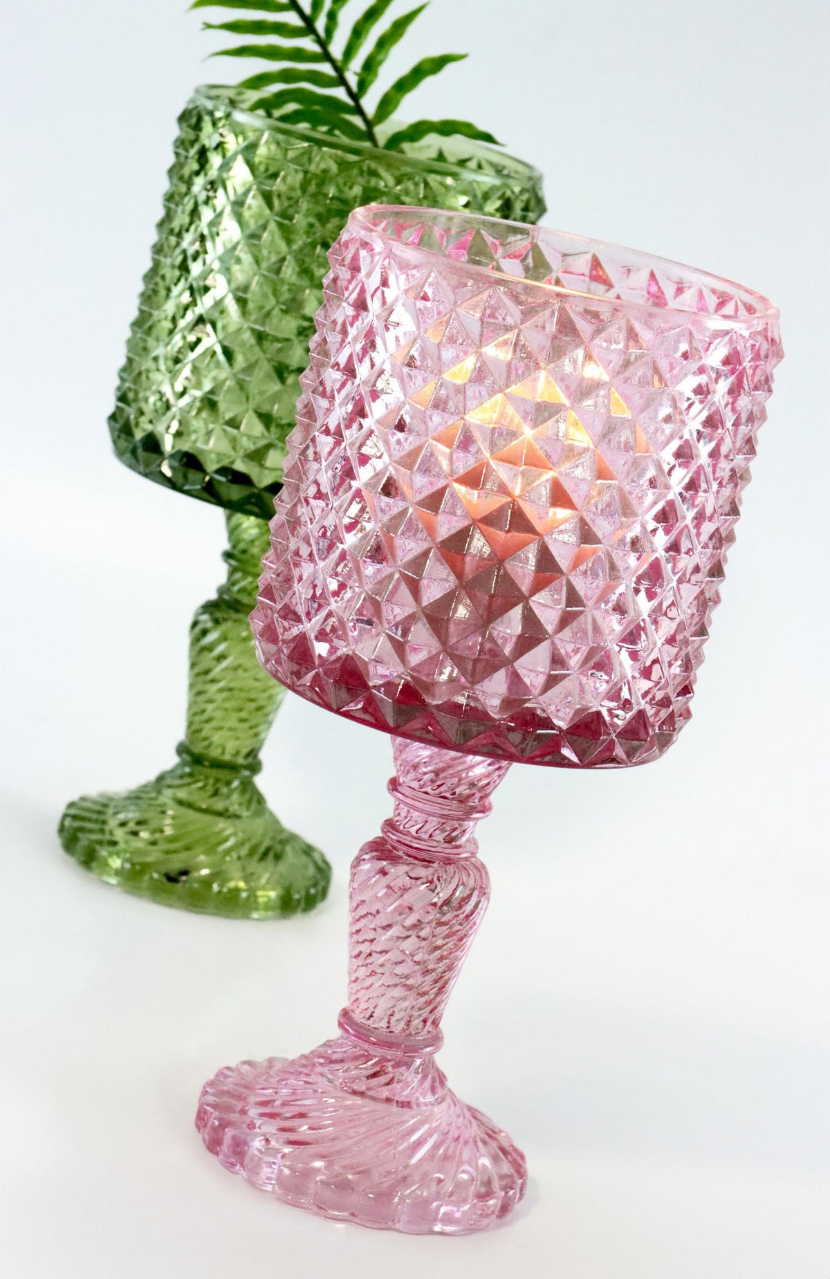 WINDLICHTER Floraison 4er-Set - Multicolor, Glas (14/29/14cm) - FURNARO