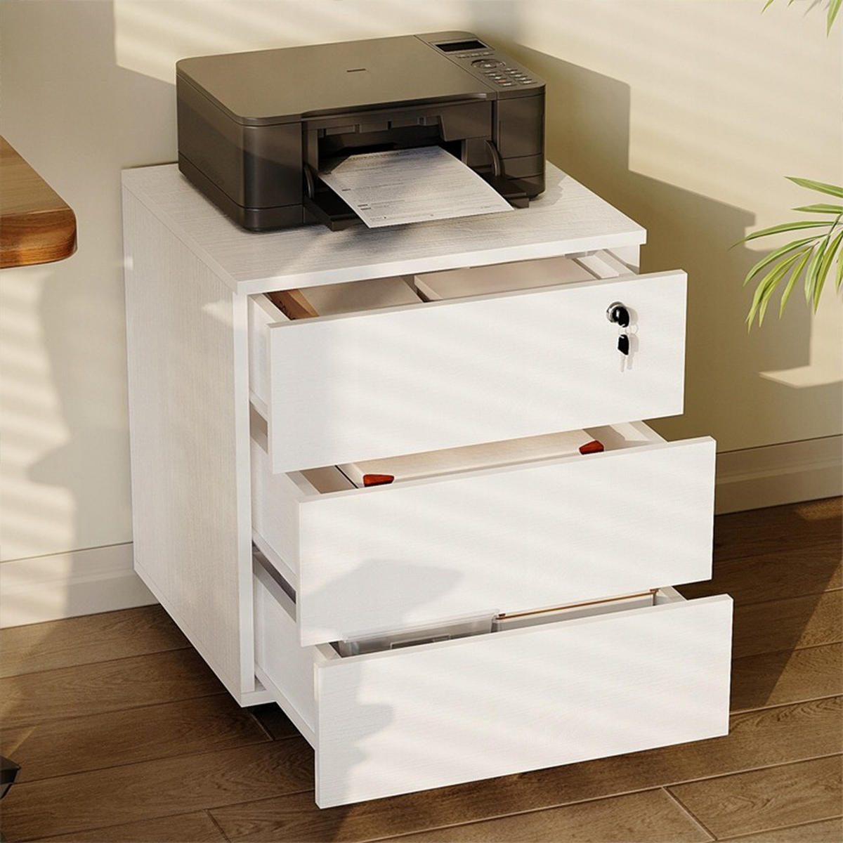 BÜROSCHRANK, weiß - Weiß, Holzwerkstoff (45/58/40cm)