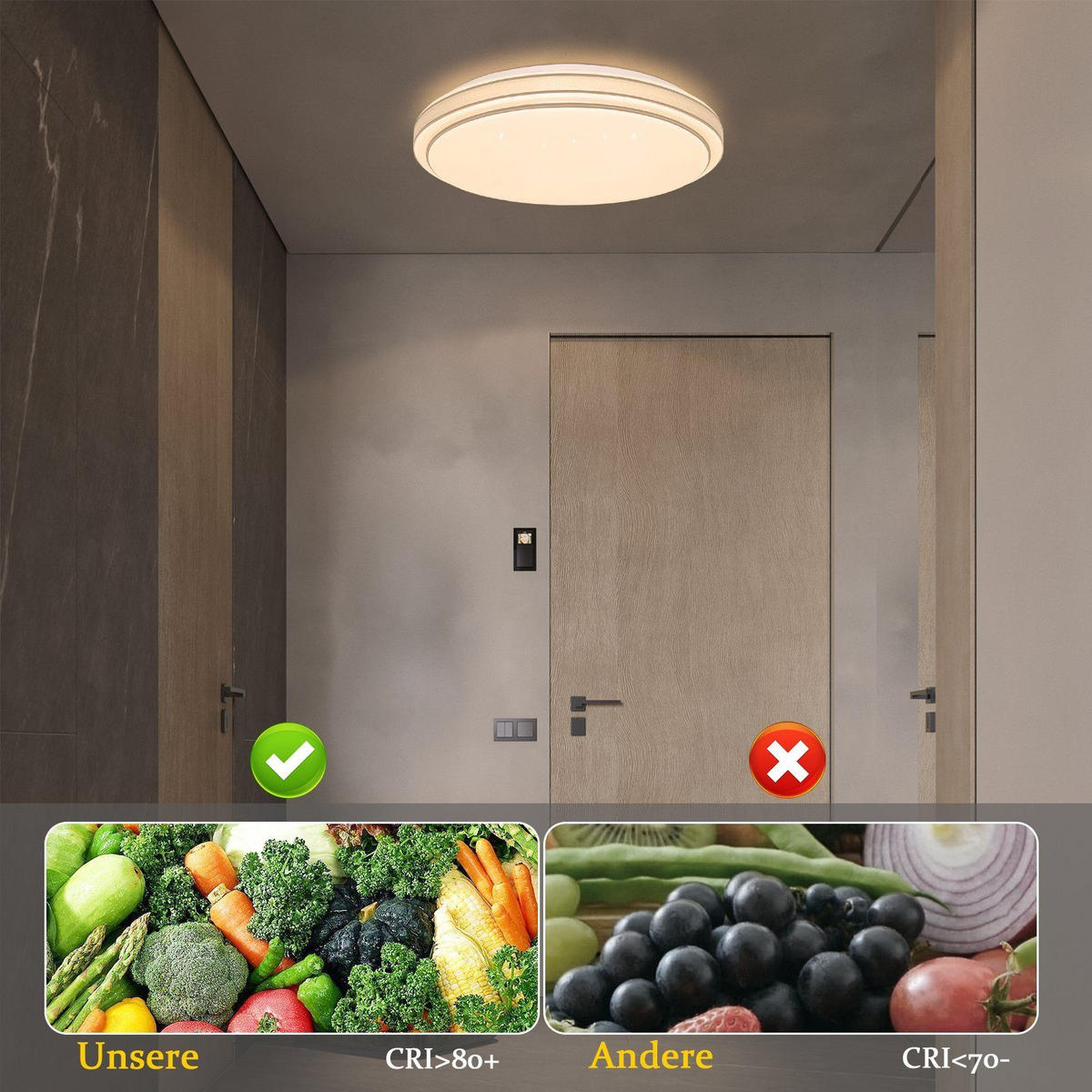 LED-DECKENLEUCHTE Broo 40/40/6 cm - Silberfarben, Kunststoff (40/40/6cm) - Nettlife