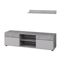 ŽIVÁ STĚNA Berno Beton/bílá - šedá/bílá, kompozitní dřevo (139.8/38.9/35.4cm) - Vicco