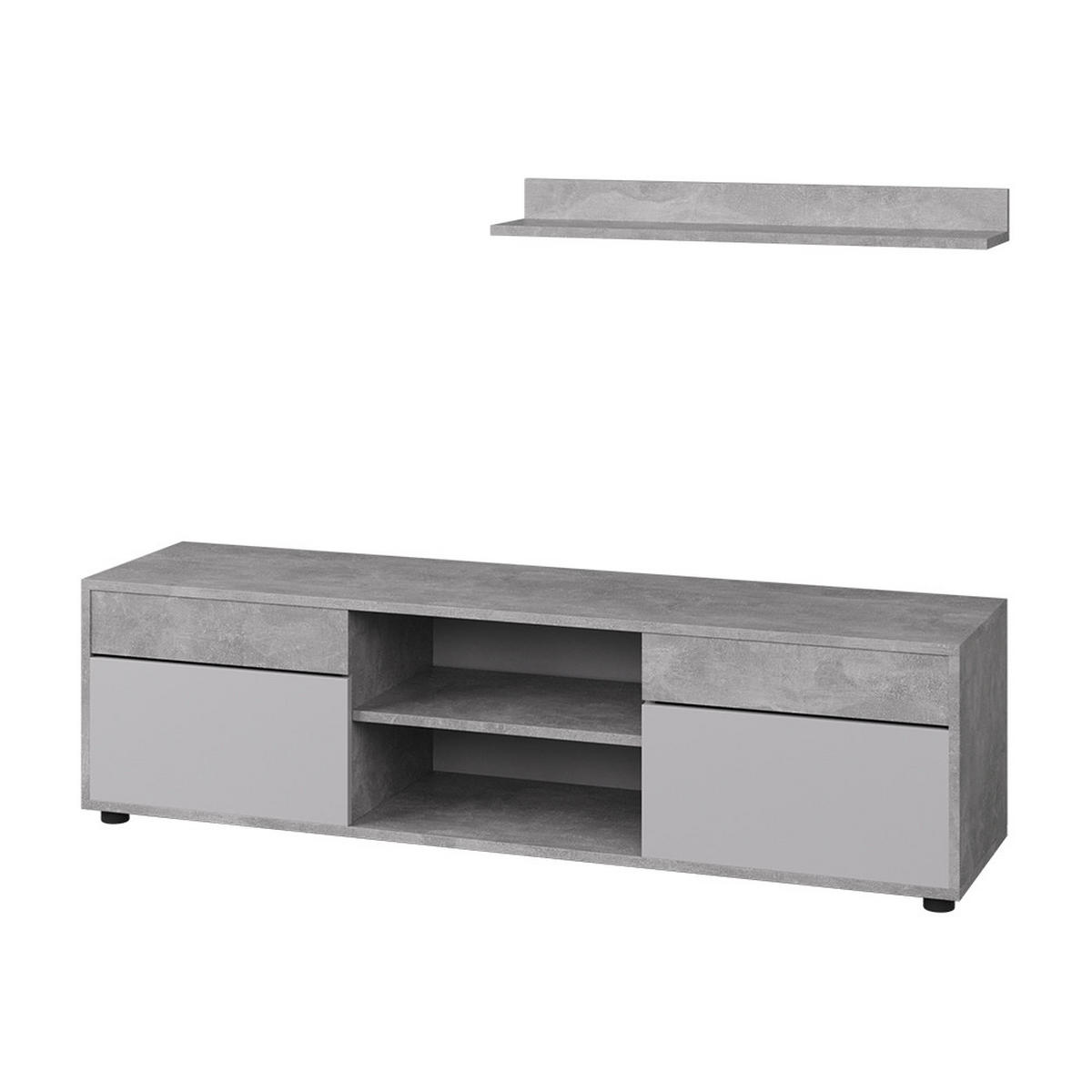 ŽIVÁ STĚNA Berno Beton/bílá - šedá/bílá, kompozitní dřevo (139.8/38.9/35.4cm) - Vicco