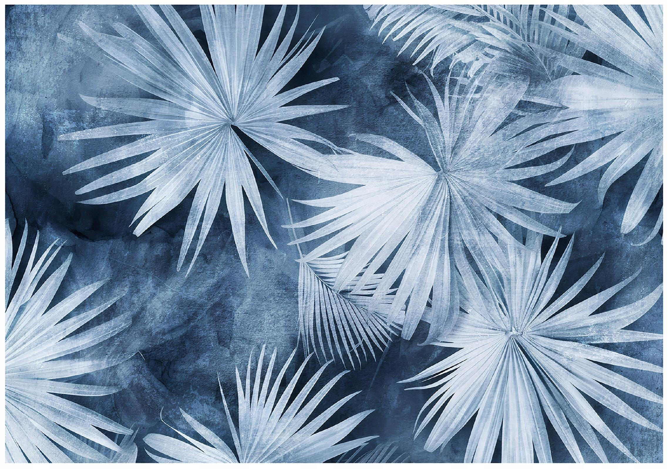 FOTOTAPETE Blätter Abstrakt Blau 368x254 cm - Multicolor, Papier (368/254cm) - Wallarena