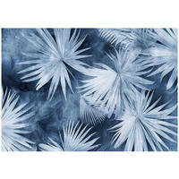 FOTOTAPETE Blätter Abstrakt Blau 368x254 cm - Multicolor, Papier (368/254cm) - Wallarena