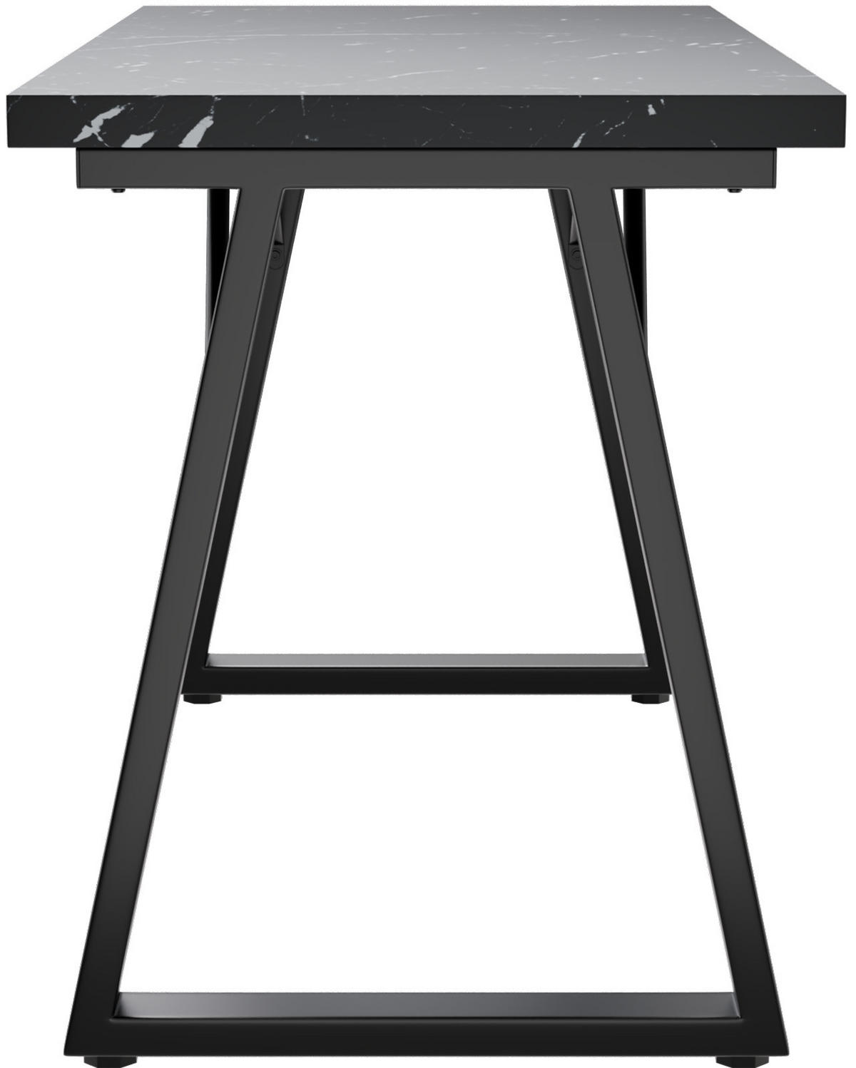 ESSTISCH in Holz, Metall 120/60/75cm - Schwarz, Holzwerkstoff (60/120/75cm) - HOMAVO
