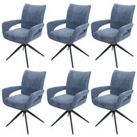 JEDÁLENSKÁ stolička Šedá, modrá, sada 6 ks - modrá/sivá, textil (60/90/60cm) - MCW
