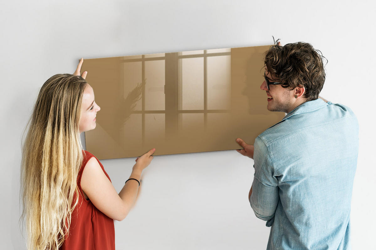 MAGNETTAFEL 120x60 Beige schwarzer Marker - Beige, Glas (120/0.4/60cm) - TULUP