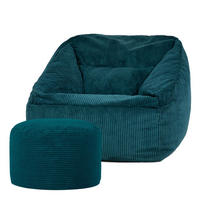 SITZSACK Sessel Natalia + Sitzpouf - Grün, Textil (100/80/88cm) - icon