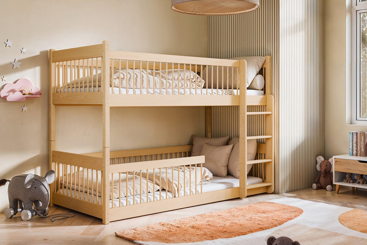 ETAGENBETT CHARM 90/200 in Natur Kiefer - Kieferfarben, Holz - Deine Möbel 24