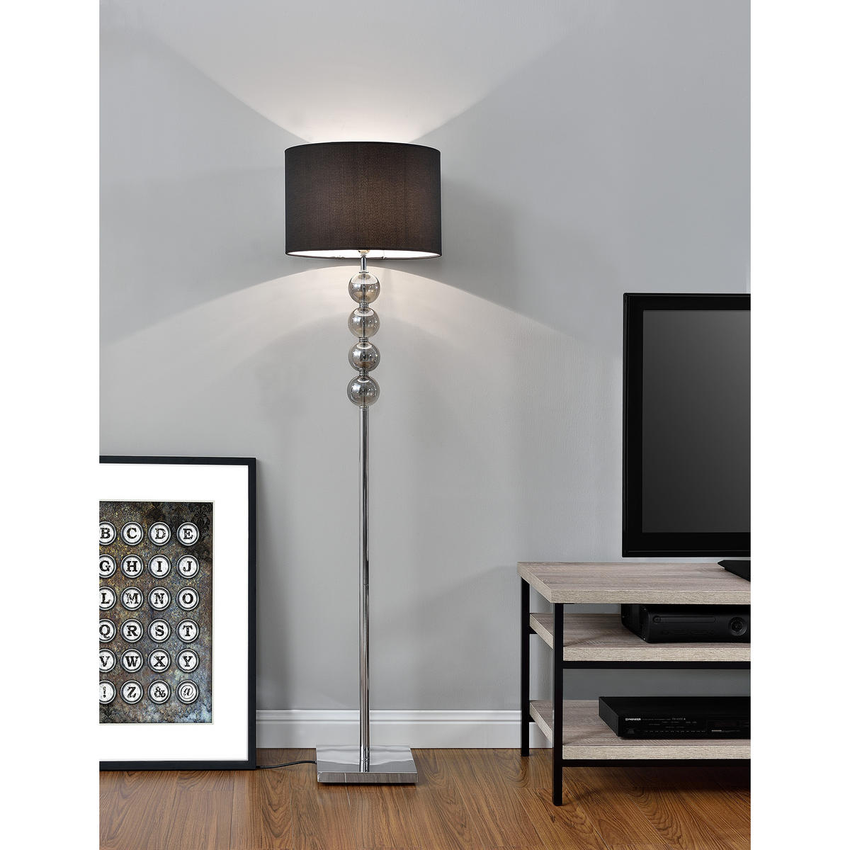 STEHLEUCHTE Spheridern - Schwarz, Metall (38/38/155cm) - lux.pro