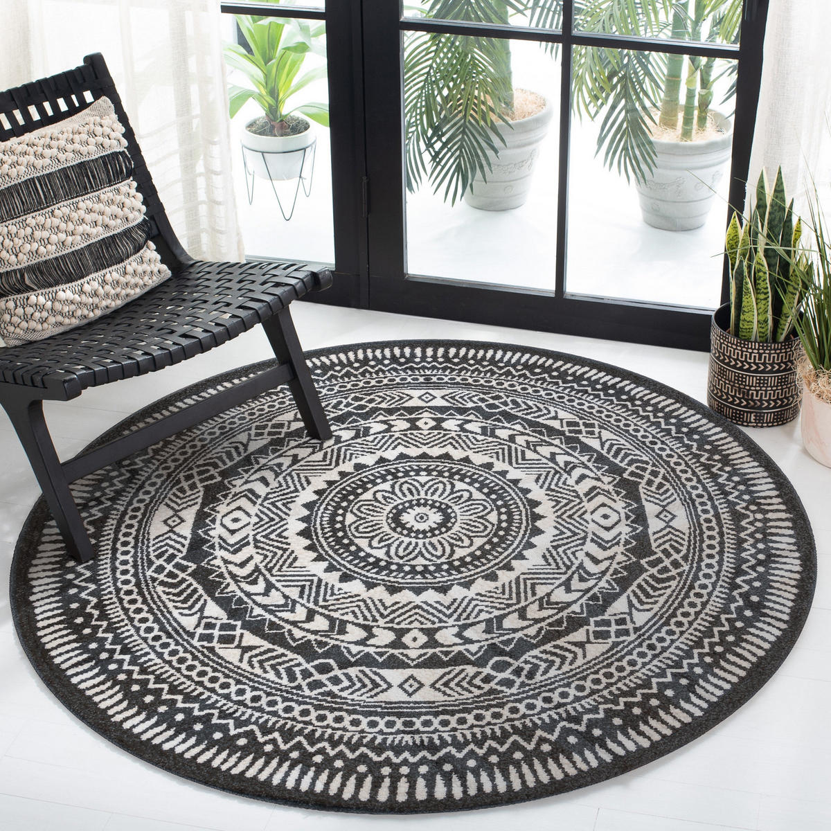 TEPPICH Fun 120 cm - Schwarz, Textil (120/120cm) - rugsX