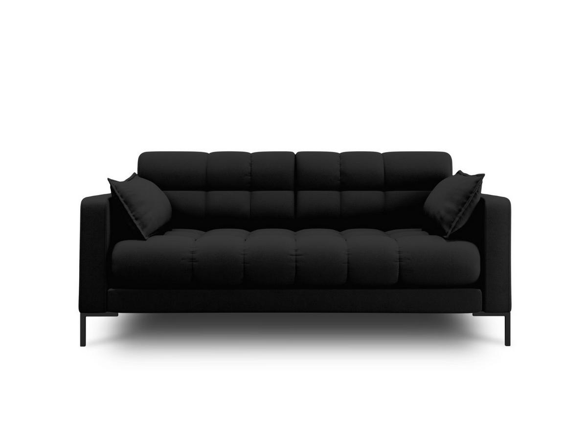 SOFA Mamaia aus strukturiertem Stoff schwarz 2 Sitzplätze - Schwarz, Textil (92/75/152cm) - Micadoni