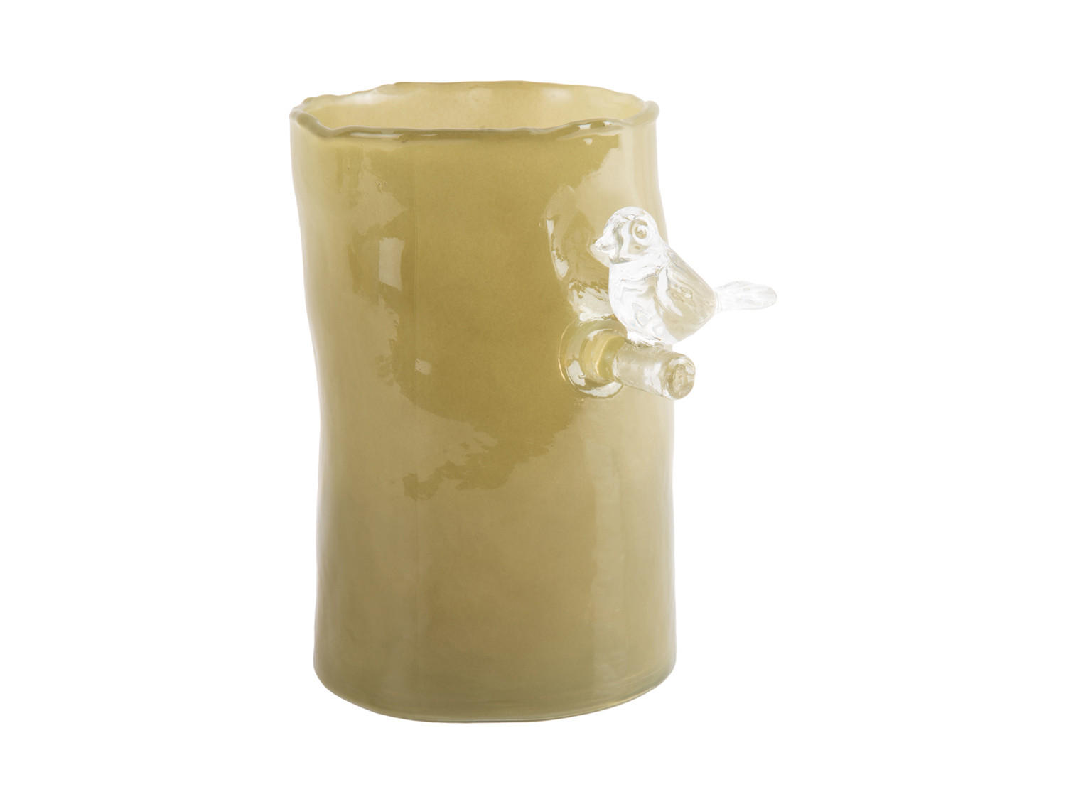 VASE Bird On Branch Small - Grün - 15 cm - Grün, Glas (9.5/15cm) - Present Time