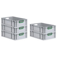 EUROBOX 5x Nextgen Color 17x40x60cm 34 Liter Griffe Grün Offen - Grün, Kunststoff (40/17/60cm) - PROREGAL