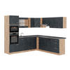 ECKKÜCHE R-Line Schwarz Beton/Goldkraft Eiche 237 x 247 cm AP Anthrazit - Eiche Wotan/Schwarz, Holzwerkstoff (247/81.6/60cm) - Vicco