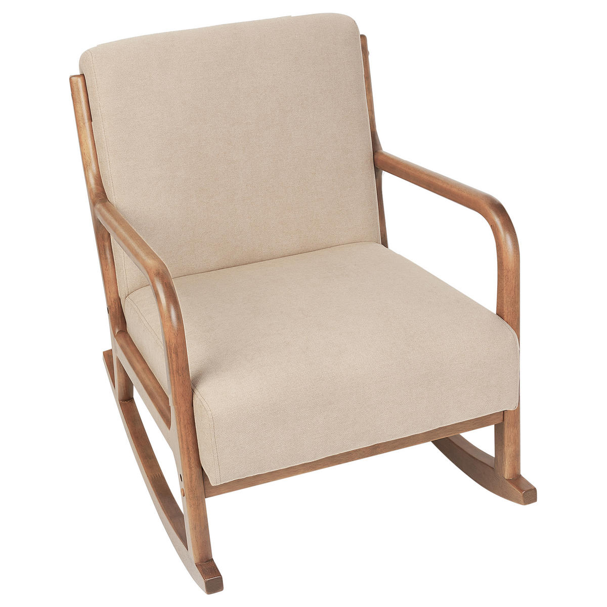SCHAUKELSESSEL Stoff Beige Skovde - Hellbraun/Beige, Textil (66/82/79cm) - Beliani