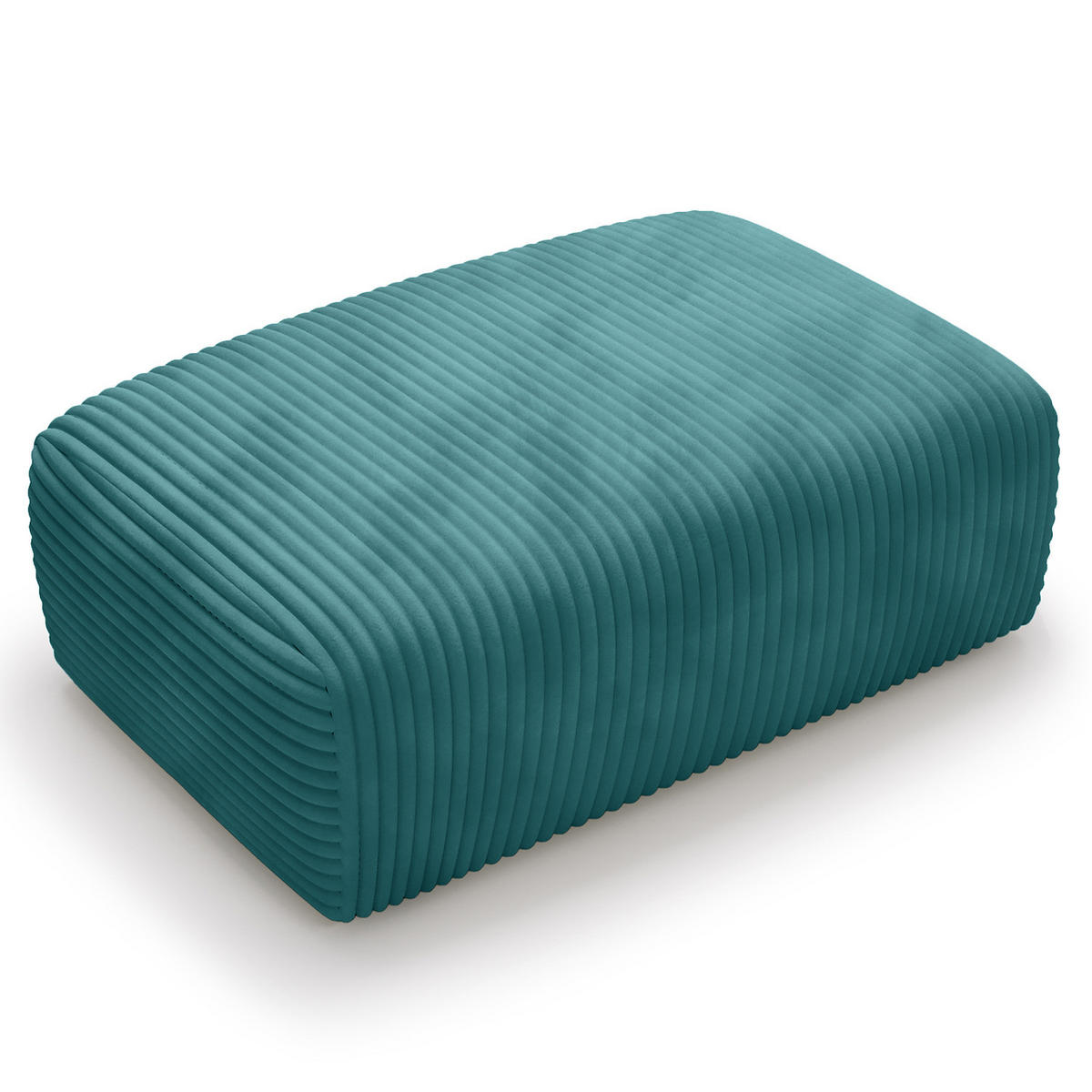 POLSTERHOCKER - Cord - Türkis/Schwarz, Kunststoff/Textil (110/40/72cm) - home24