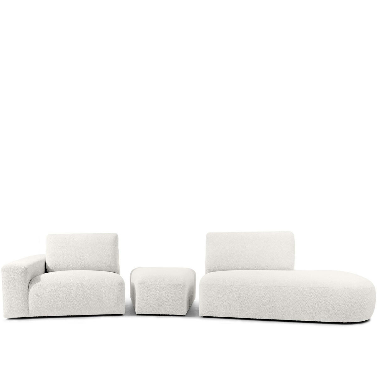 4-SITZER ECKSOFA ZUCCO Boucle rechts, Ecru - Ecru, Textil (350/84/105cm) - KONSIMO®