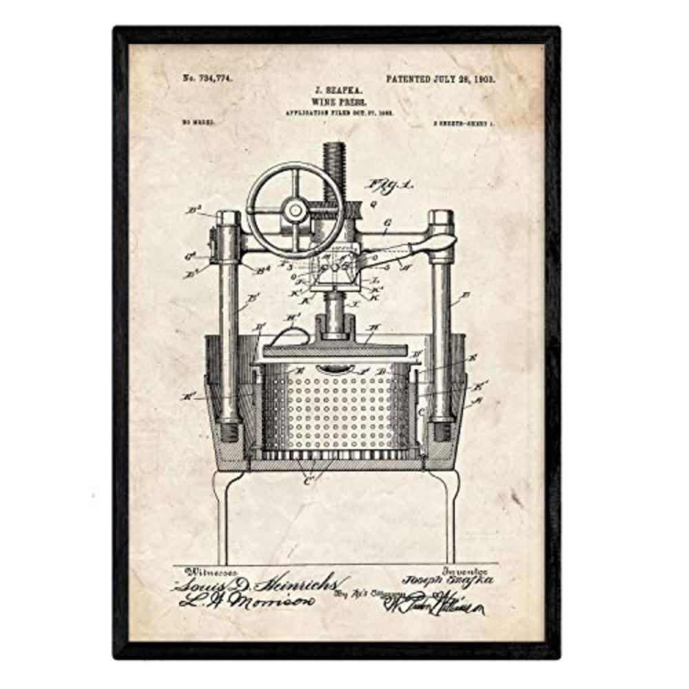 POSTER Wein Crimpen Patent A3 Rahmenlos - Klar, Papier (29.7/5/42cm) - Nacnic