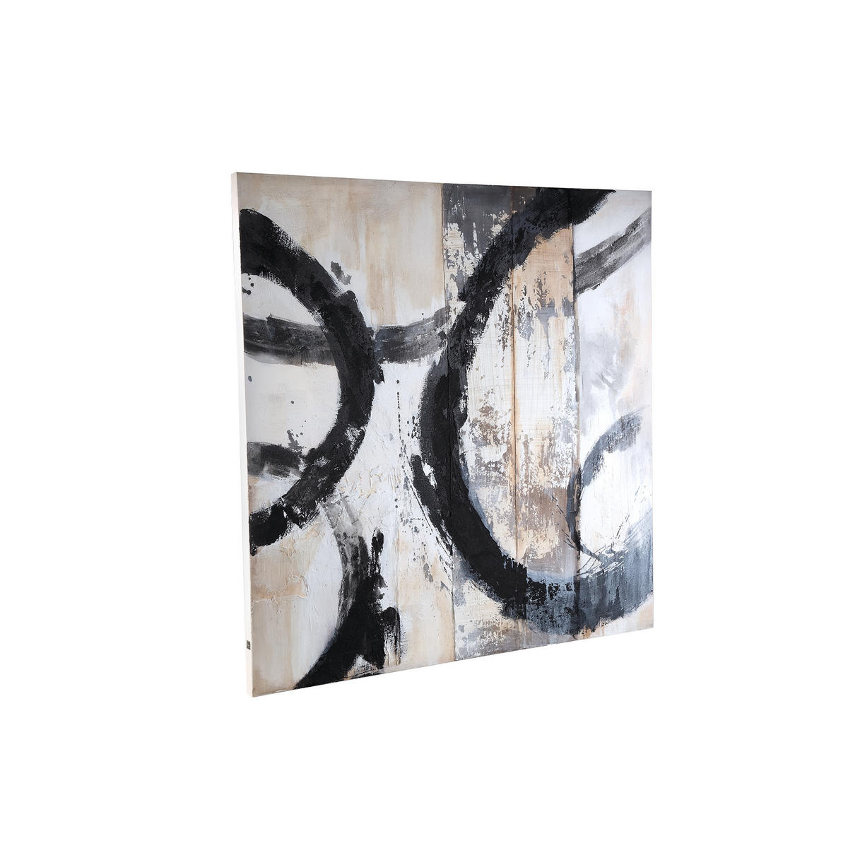 WANDPANEEL Jor Schwarz 120/4/120cm - Schwarz, Kunststoff (4/120/120cm) - PTMD Collection