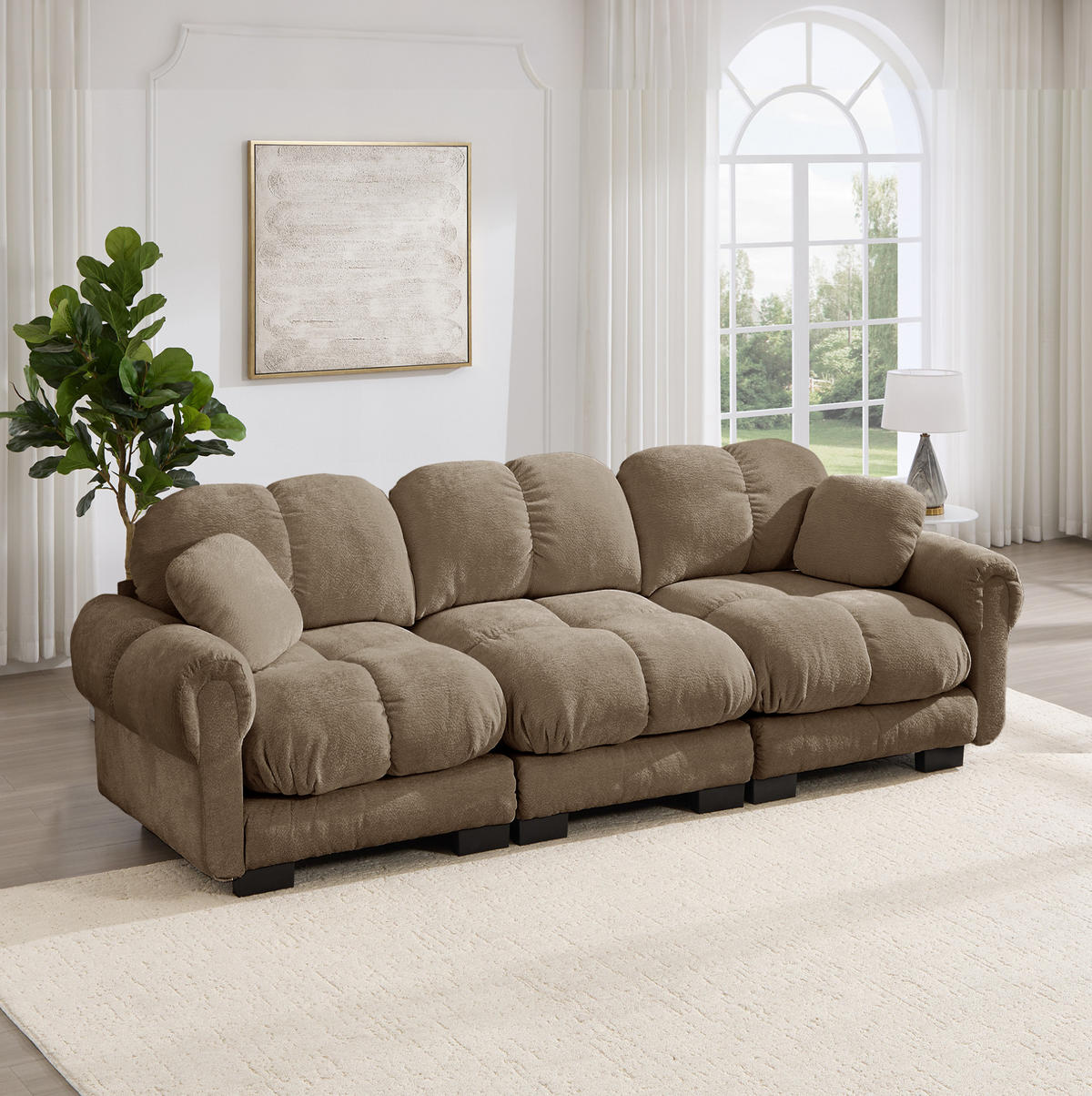 SOFA modular Chenille Braun - Braun, Textil (260/90/86cm) - IVMEU