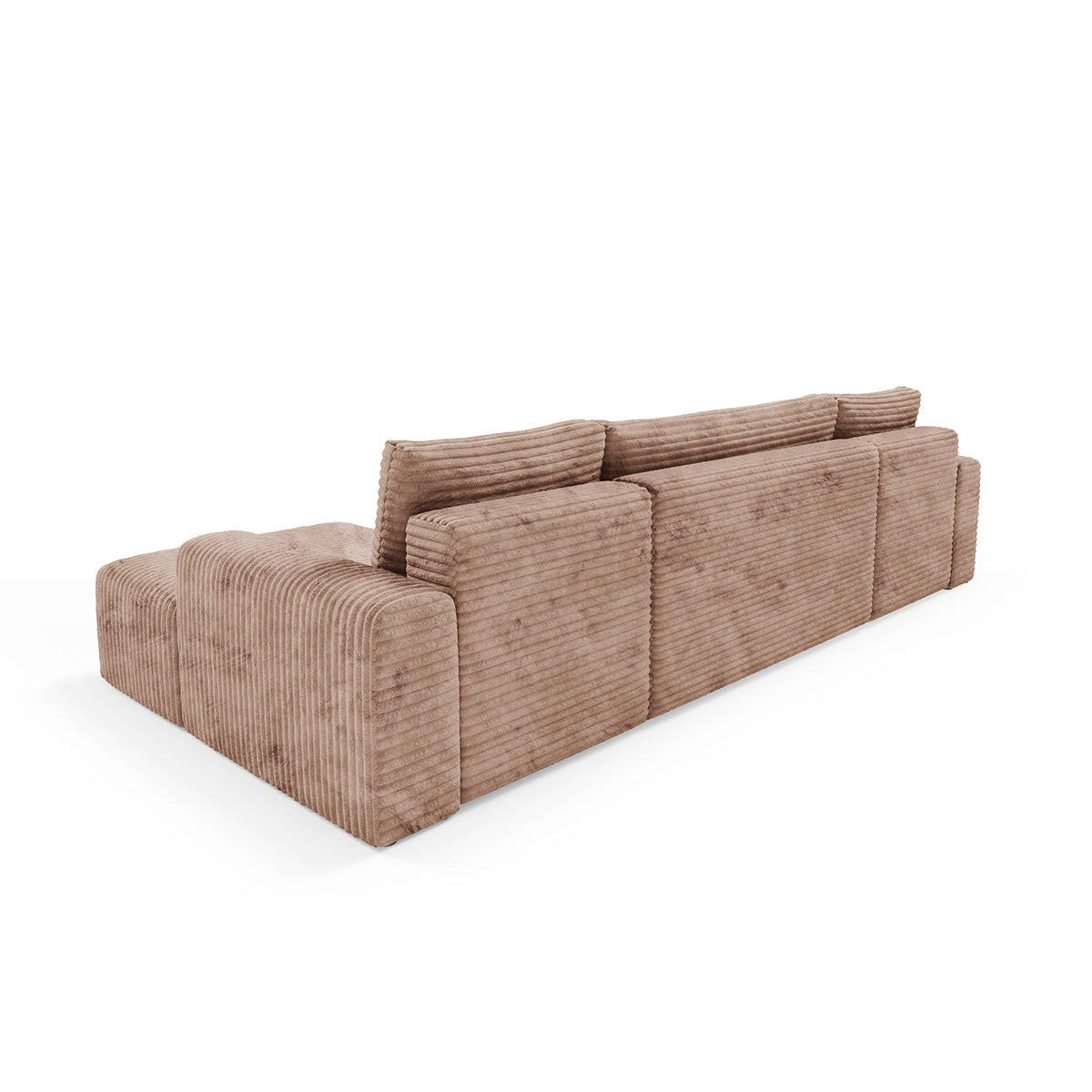 PANORAMASOFA Romeo 5 Sitzplätze Hellbraun - Braun, Holz (345/92/163cm) - Petits-meubles