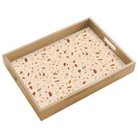 TABLETT - Terrazzo - Muster - Bunt - Stein - 40x30 cm - Beige, Holz (40/5/5cm) - OnlyWow