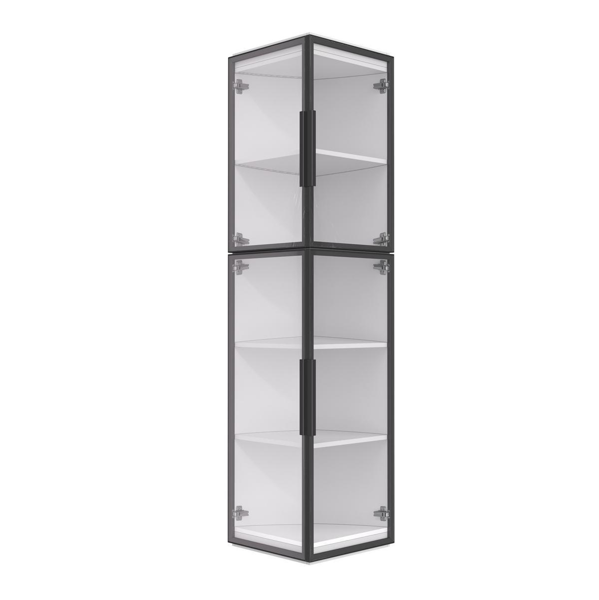 HIGHBOARD mit LED-Beleuchtung 40/40/170 cm in Weiß mit transparenten Acrylflächen - Weiß, Holzwerkstoff (40/170/40cm) - BEAOK