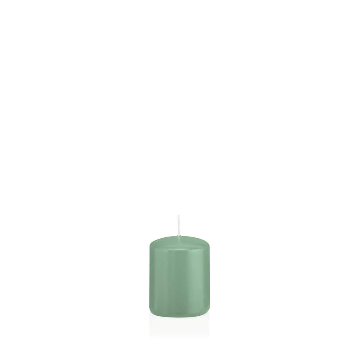 STUMPENKERZEN Reseda Ø 48 x 60 mm, 24 Stück - Eukalyptusholzfarben, Paraffin (5/6cm) - Wiedemann Kerzen