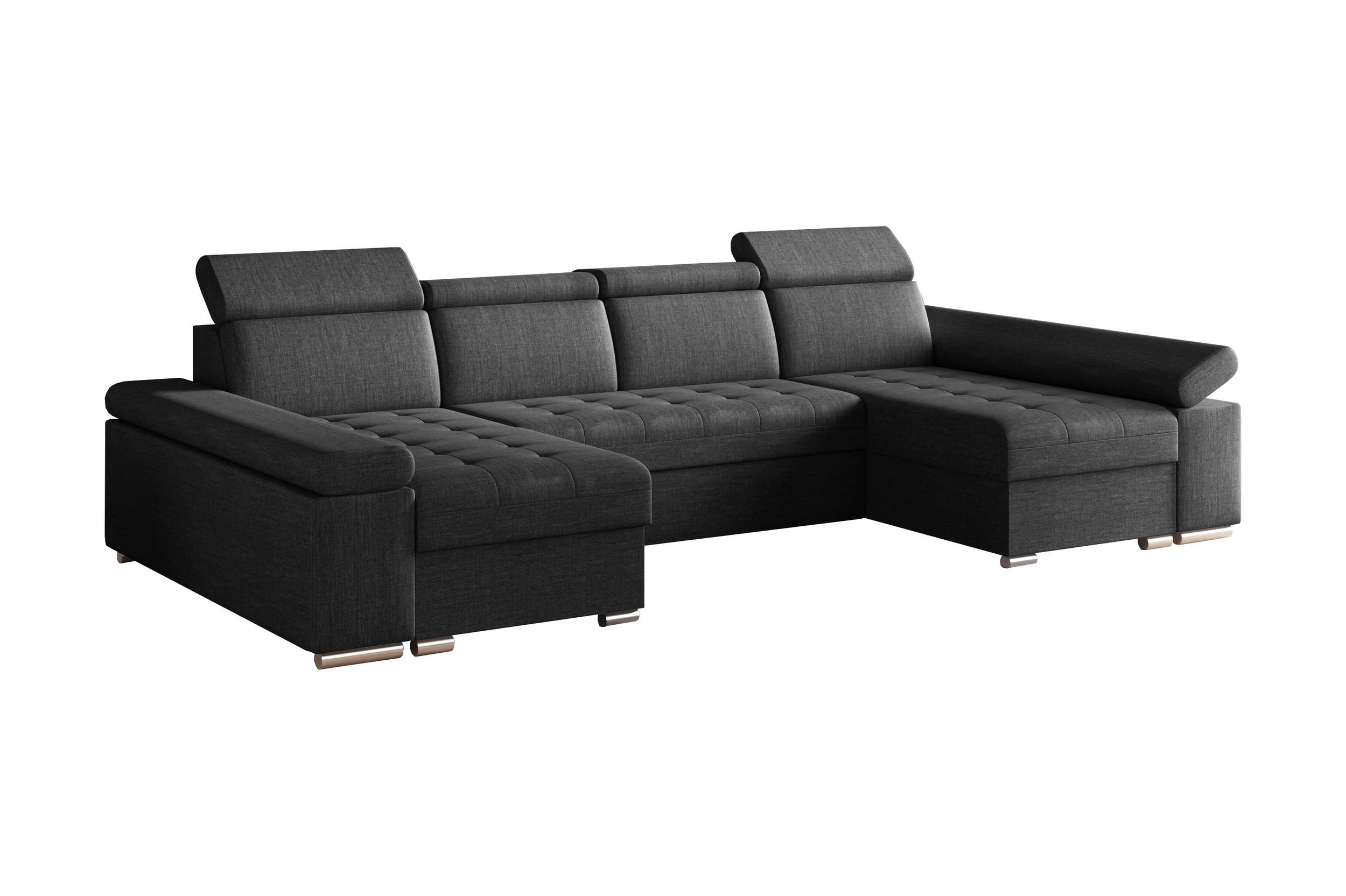 WOHNLANDSCHAFT - Ecksofa U - Luka U - Dunkelgrau (Twist 23) - Dunkelgrau, Holzwerkstoff (330/94/168cm) - Möblo