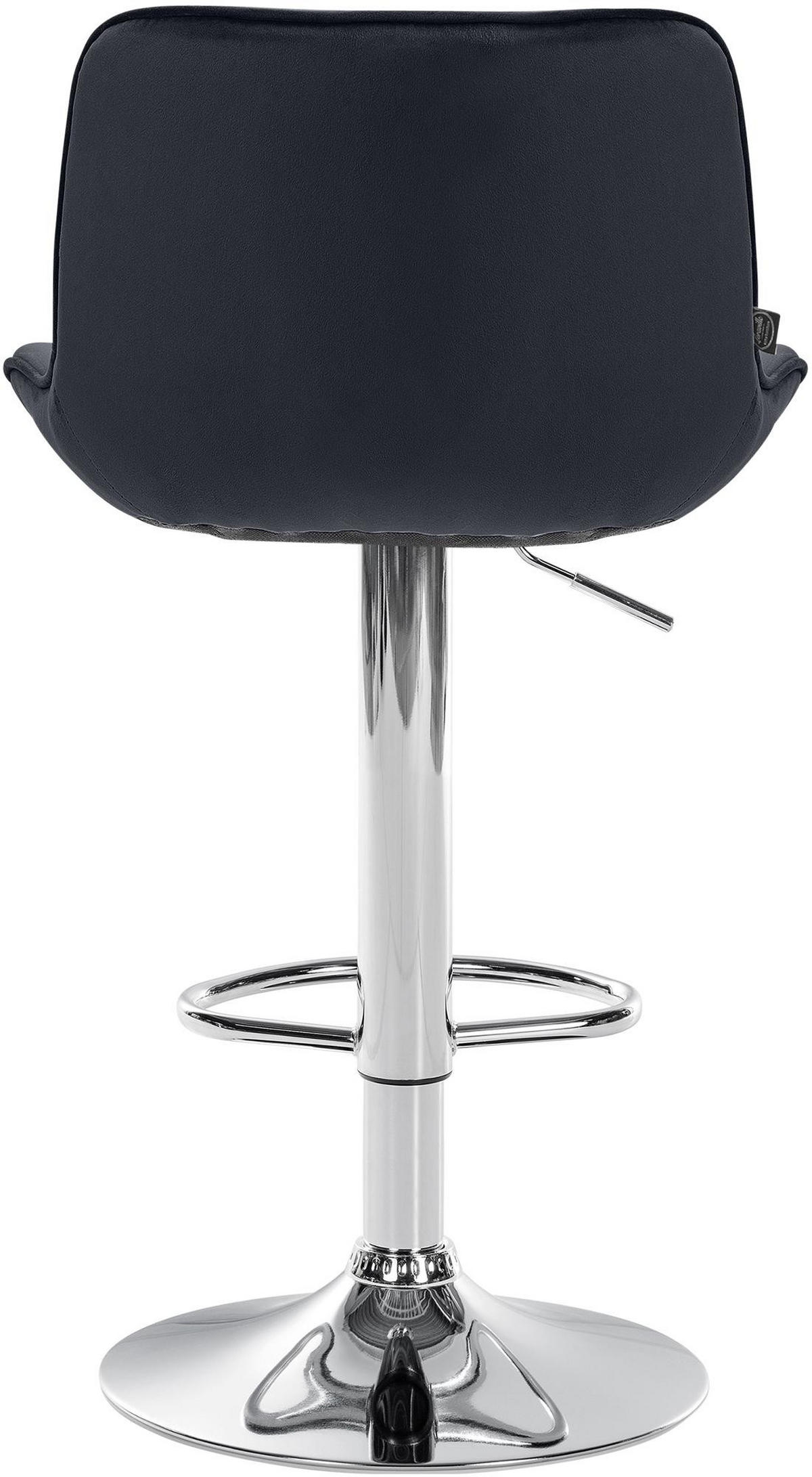 BARHOCKER Samt schwarz - Chromfarben/Schwarz, Textil/Metall (49/85/51cm) - CLP