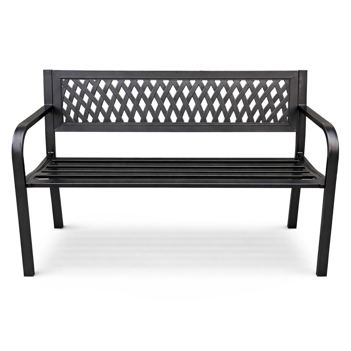 GARTENBANK KALIA Schwarz 119 x 75 x 50 cm - Schwarz, Metall (119/75/50cm) - Akord