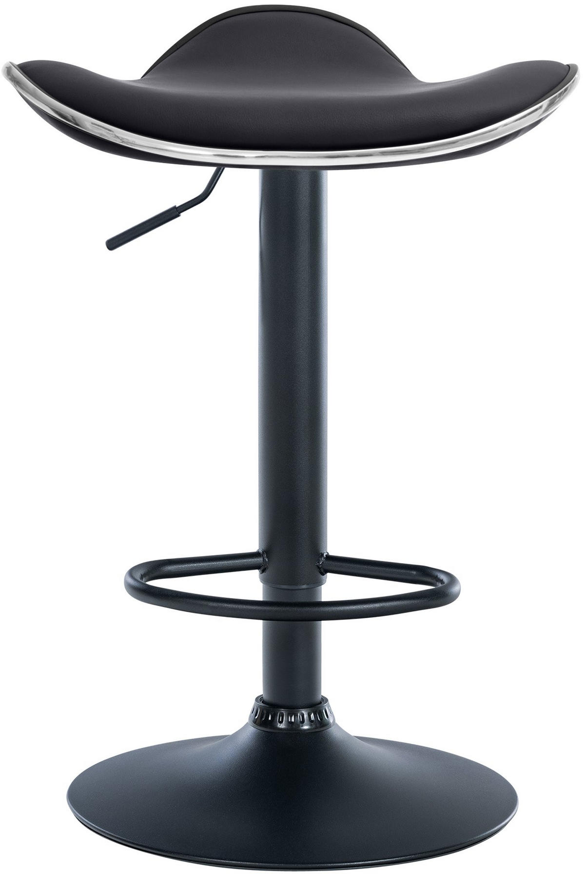 BARHOCKER Lederlook schwarz - Schwarz, Textil/Metall (45/71/45cm) - CLP