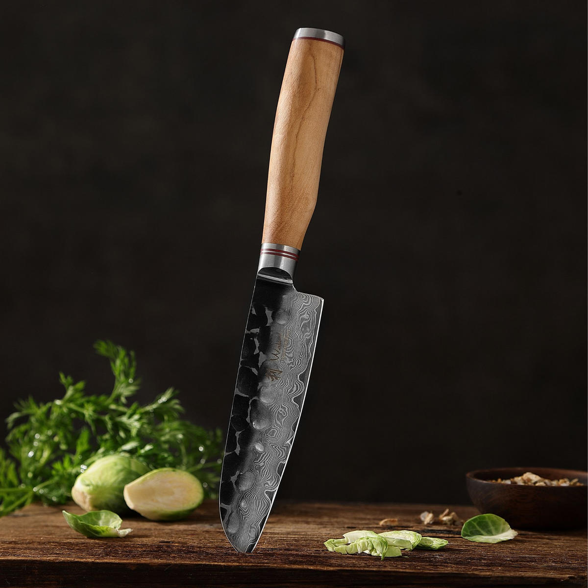 SANTOKUMESSER 13 cm - Braun, Holz/Metall (24cm) - Wakoli