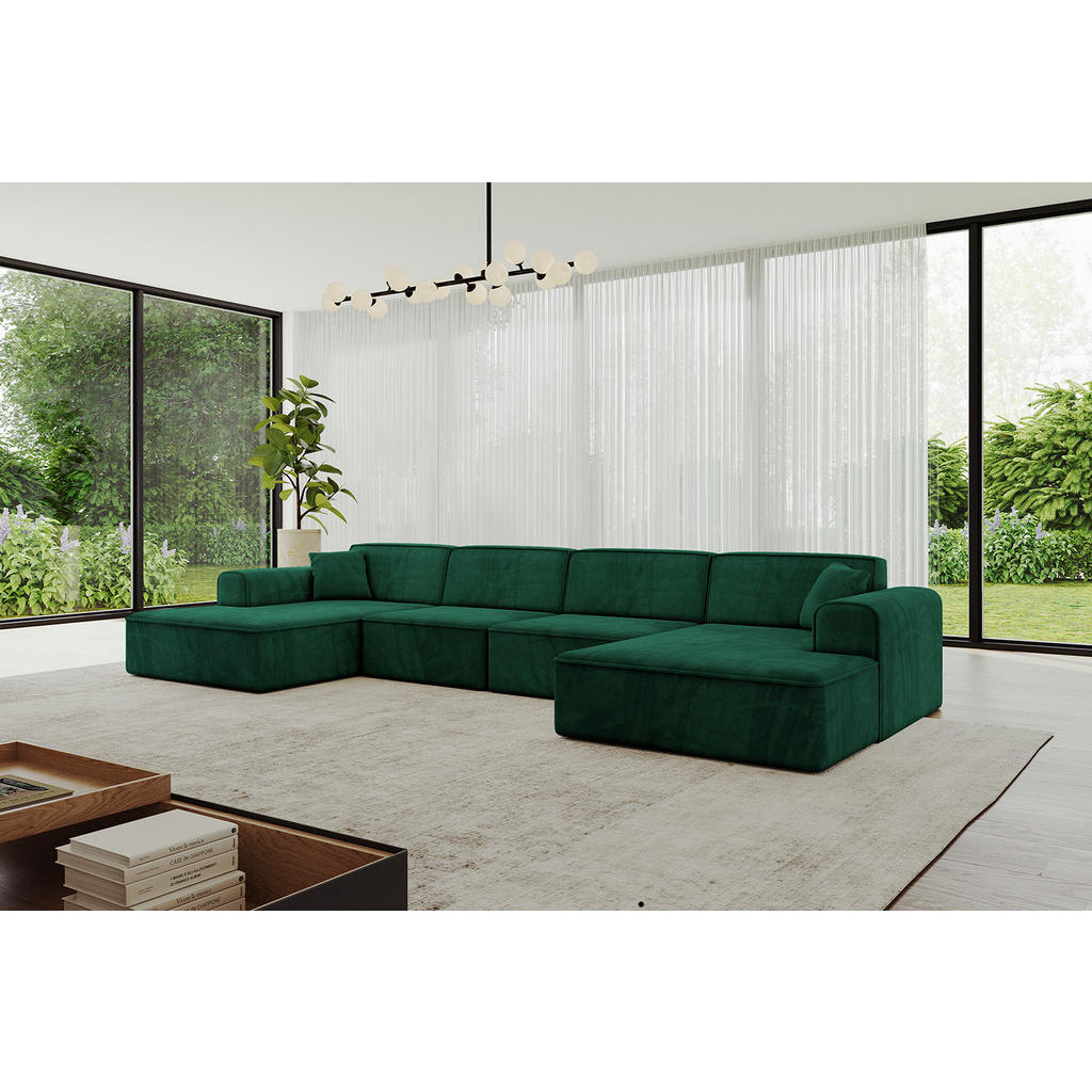 Thumbnail - Altdecor Wohnlandschaft, Grün, Textil, 6-Sitzer, 382x76x165 cm, Wohnzimmer, Sofas & Couches, Wohnlandschaften, Wohnlands...