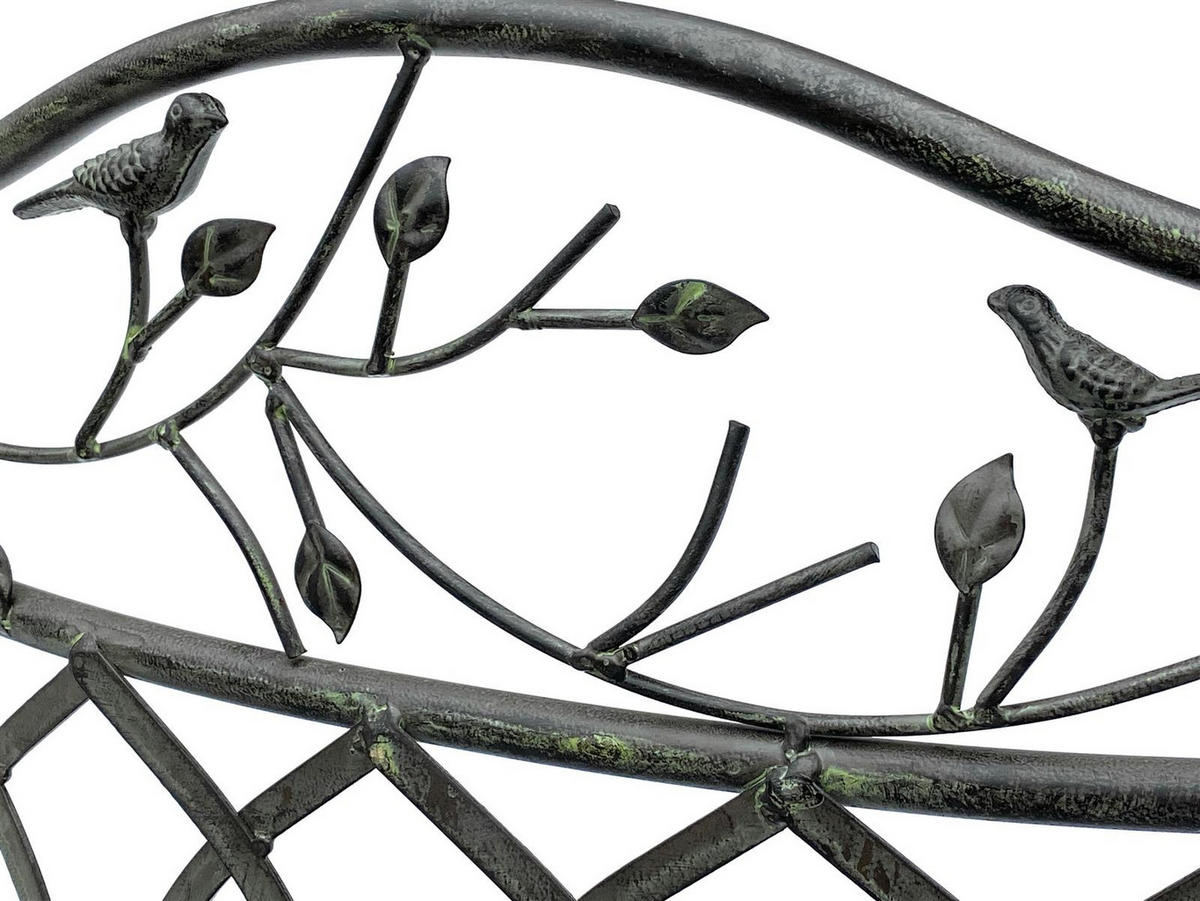 GARTENBANK Halbrund aus Metall Braun 125 cm 96002 - Braun, Metall (125/96.5/66cm) - DanDiBo