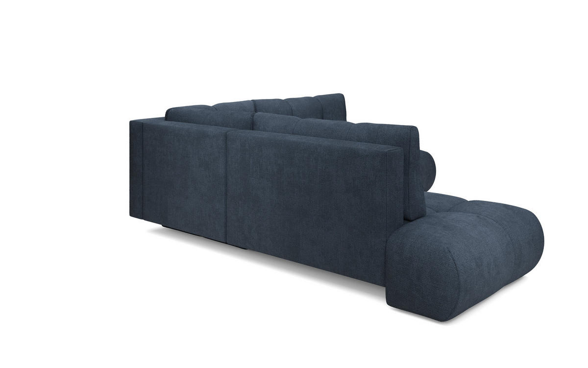 ECKSOFA DUCA II L-S Dunkelblau Chenille mit Schlaffunktion - Dunkelblau, Holz (266.5/266.5cm) - MASSENO