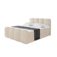 BOXBETT mit Matratze H4 und Lattenrost - NINA-Z - 200x200 cm Poso - Beige - Ecru, Holzwerkstoff (200/200cm)